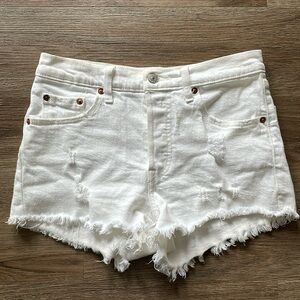 Women’s White Denim Levi’s Cutoff Shorts